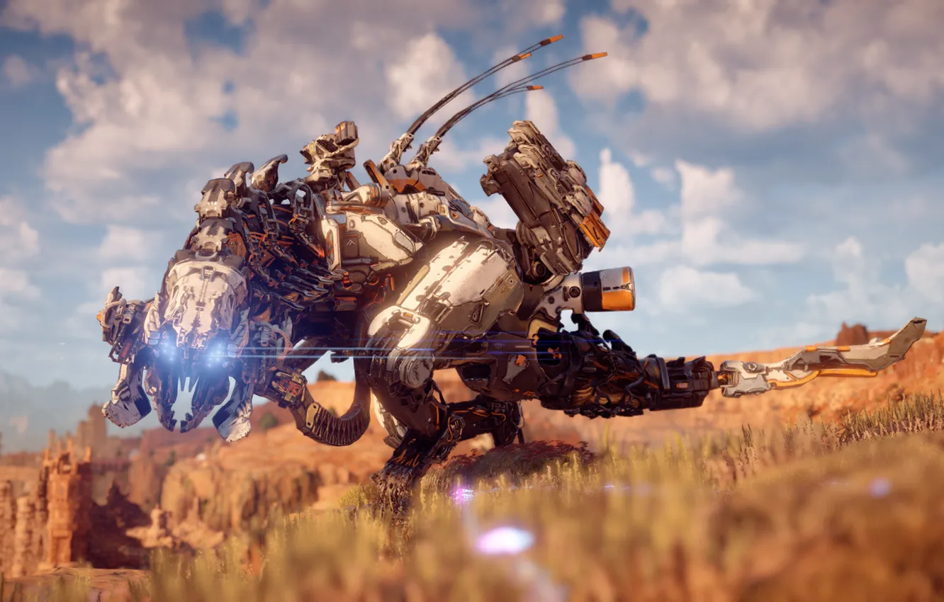 Фото обои машина, робот, монстр, Horizon Zero Dawn