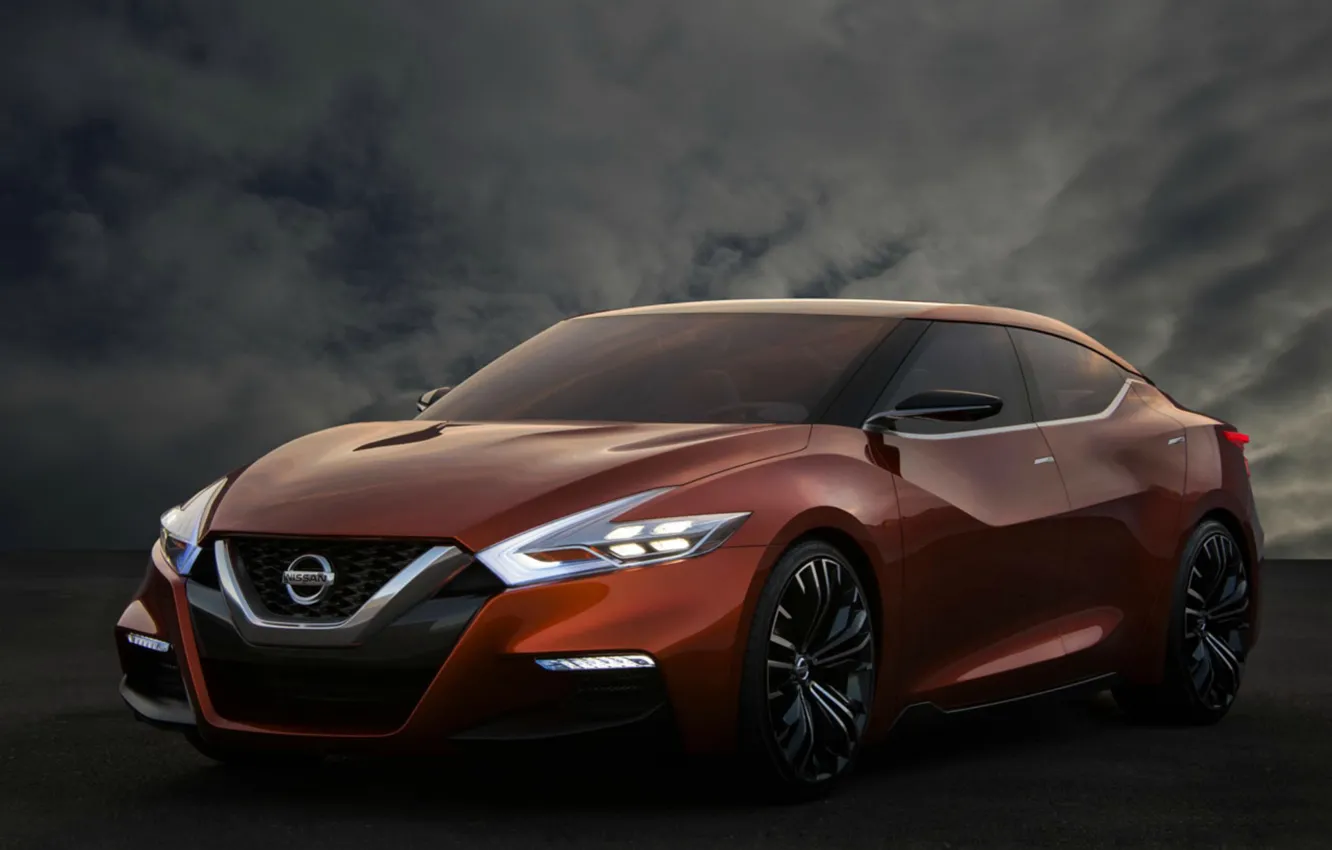 Фото обои Concept, Orange, Nissan Sport Sedan