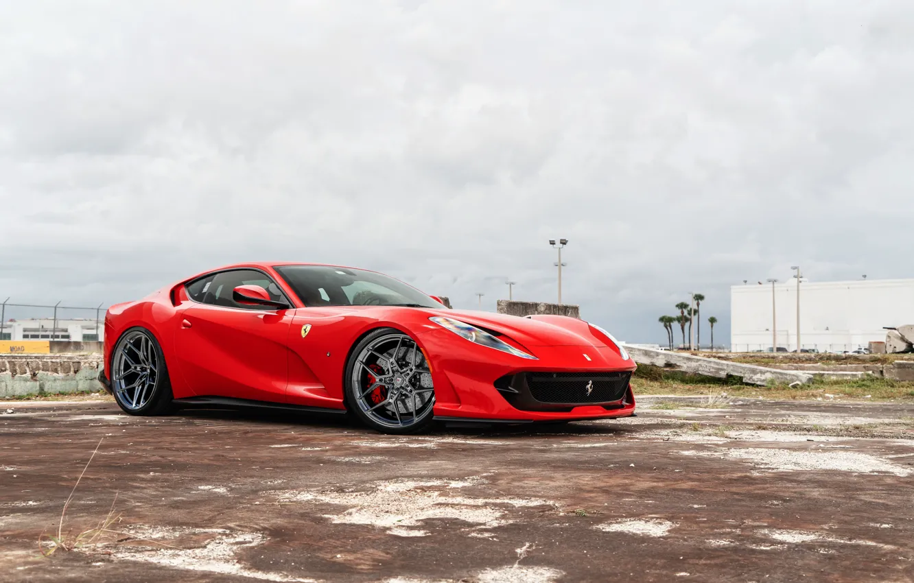 Фото обои red, ferrari, 812 superfast