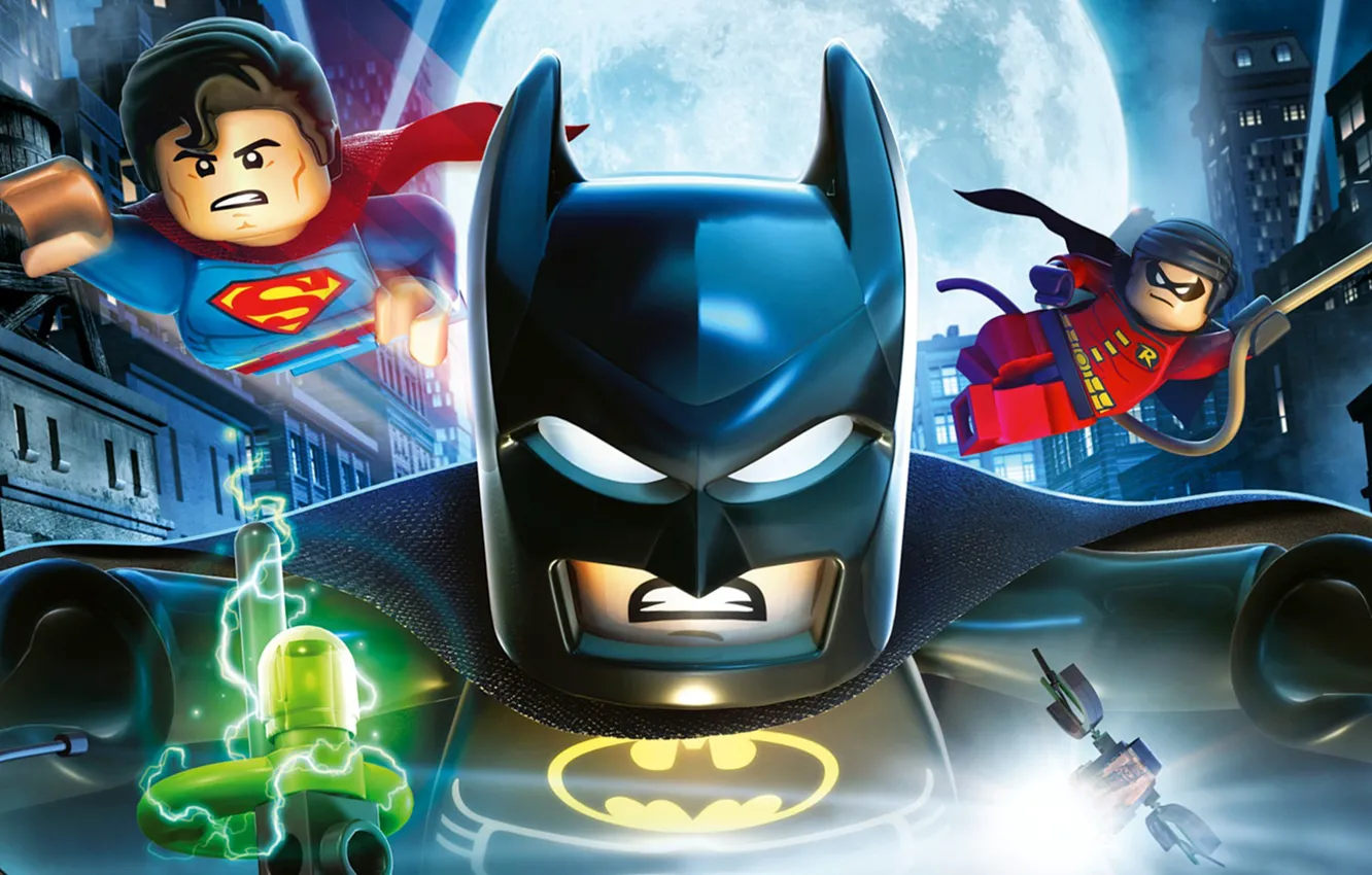 Фото обои moon, toy, Batman, weapon, movie, bat, Lego, Robin