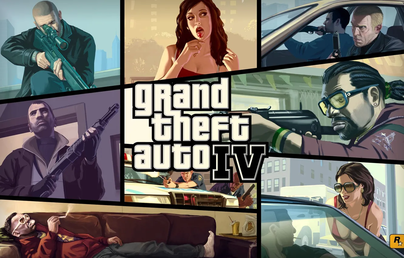 Фото обои game, GTA IV, cover, gta, Grand Theft Auto IV, Нико Беллик, Niko Bellic, Grand Theft …