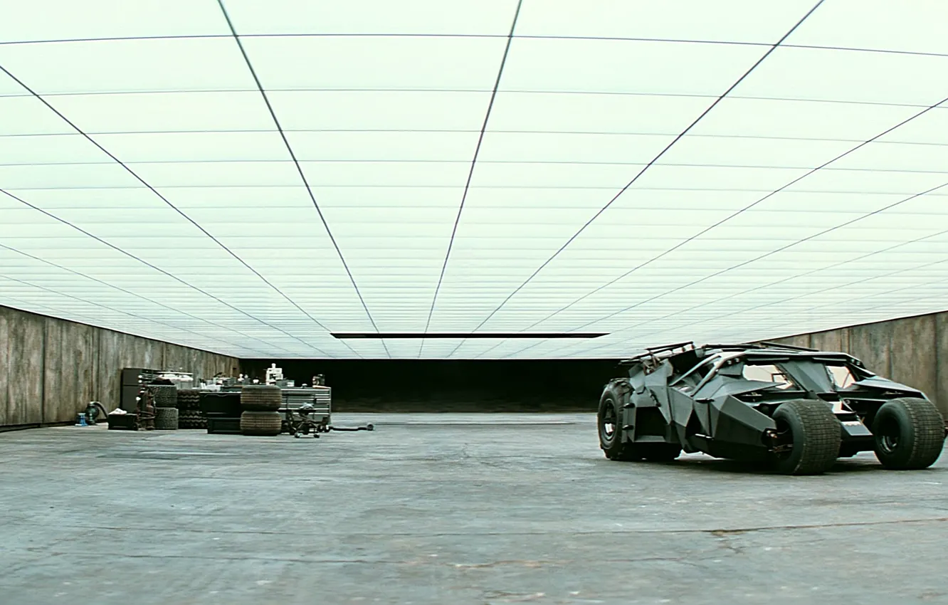 Фото обои batman, the dark knight, bruce wayne, batmobile, batcave