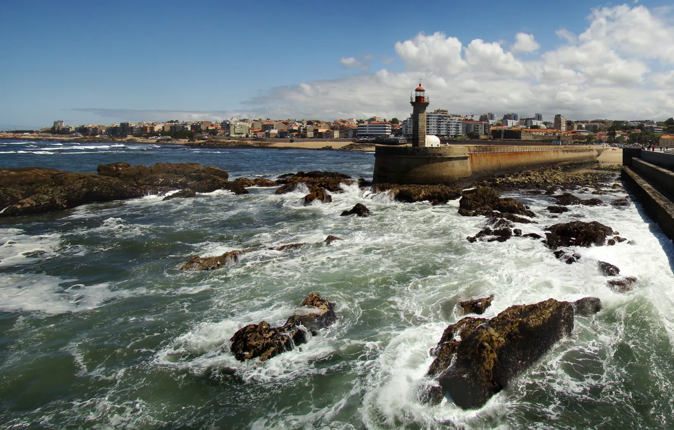 Фото обои маяк, Португалия, Portugal, Порто, Porto