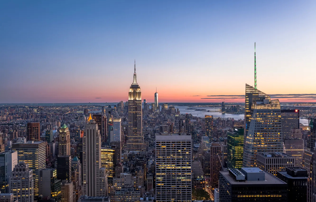 Фото обои Нью-Йорк, Манхэттен, New York, Manhattan, Эмпайр Стейт Билдинг, The Empire States