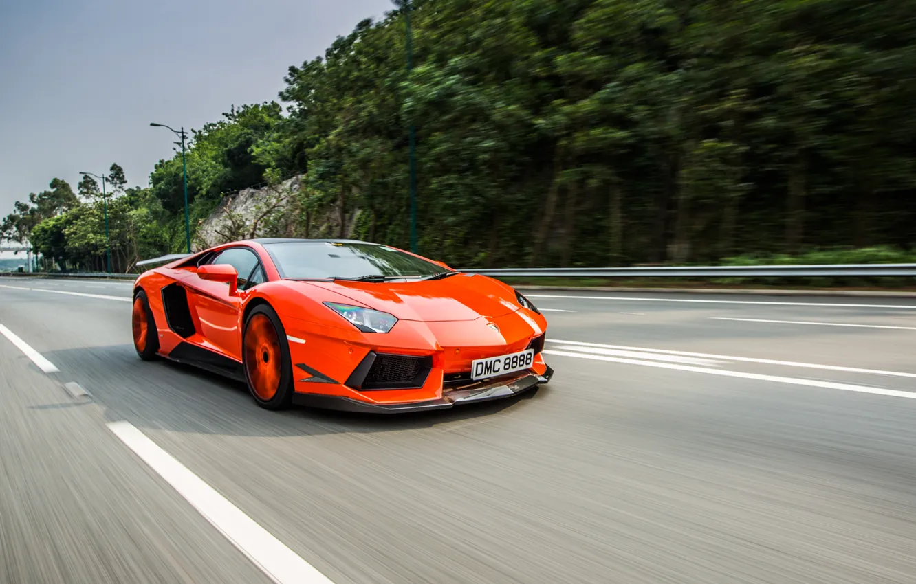 Фото обои car, Lamborghini, road, DMC, speed, Aventador, LP900-4