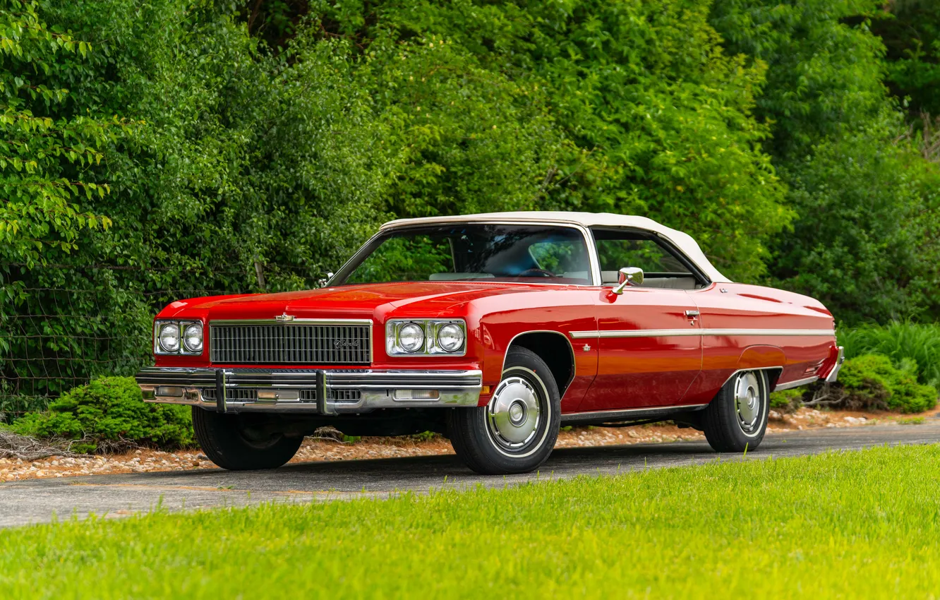 Фото обои Кабриолет, 1975, ретро автомобили, Convertible, retro cars, Chevrolet Caprice Classic Convertible, Chevrolet Caprice Classic