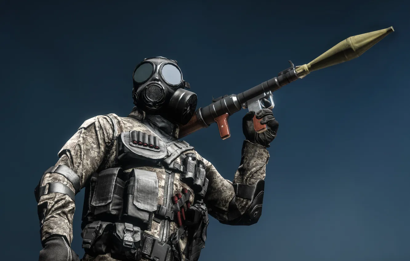 Фото обои оружие, солдат, гранатомет, экипировка, Battlefield 4