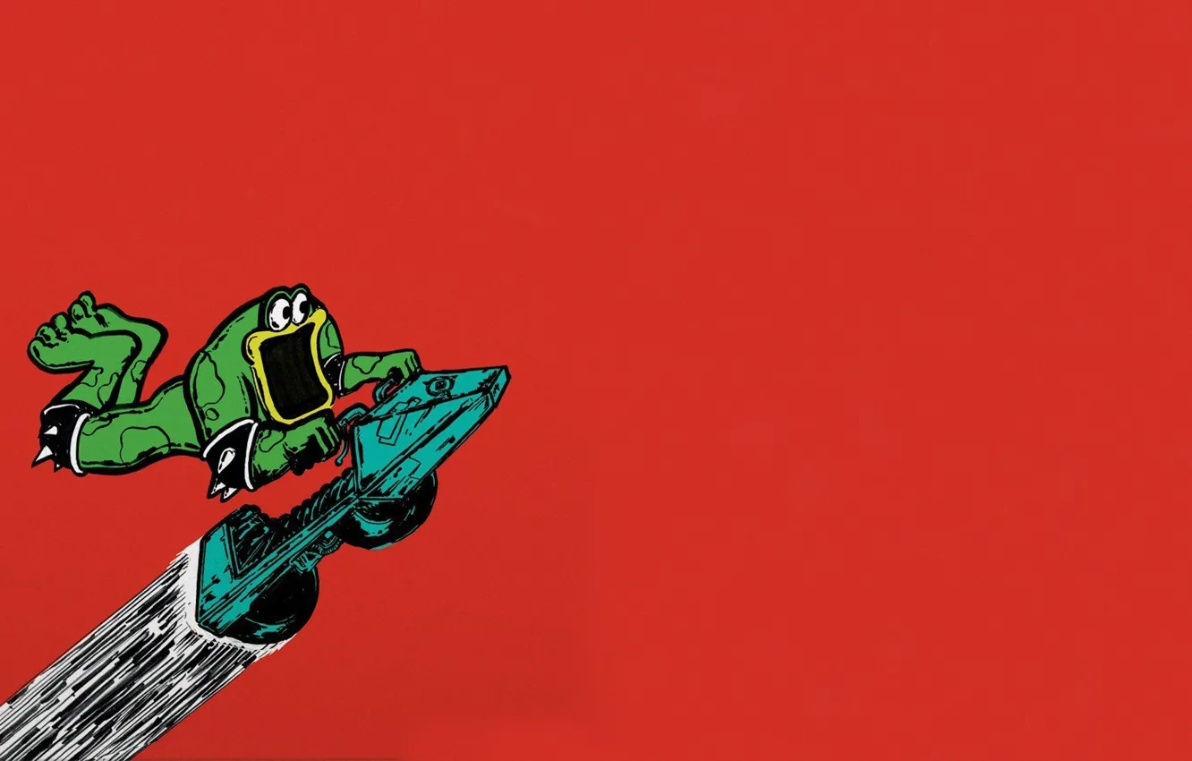 Фото обои Игра, Байк, Арт, Speeder Bike, Battletoads, Боевые жабы, Рэш, Rash