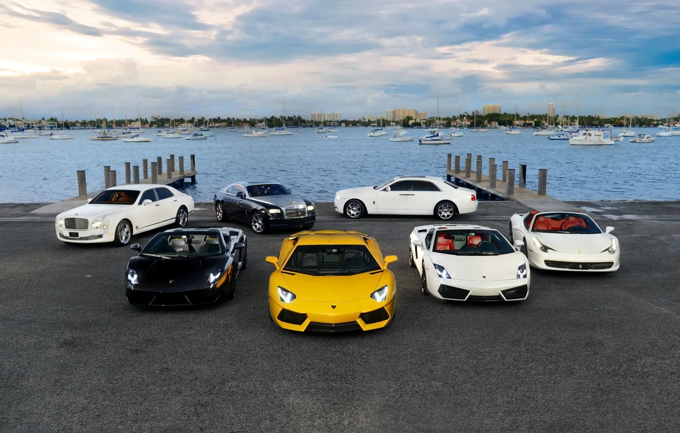 Фото обои Bentley, Rolls-Royce, Gallardo, Supercars, Ferrari 458 Italia, Lamborghini Aventador