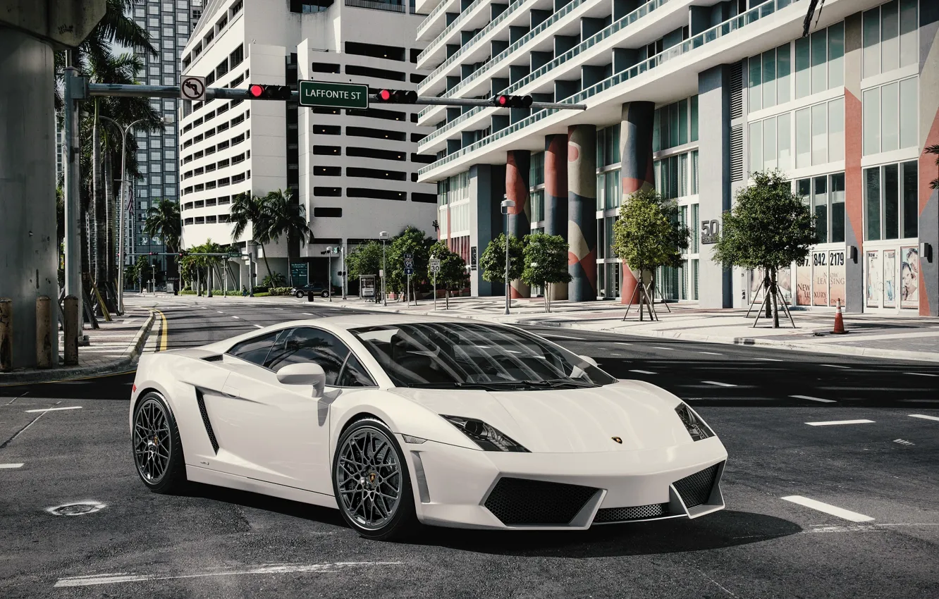 Фото обои Lamborghini, Белый, Ламборджини, Gallardo, Суперкар, White, Supercar, LP550-4
