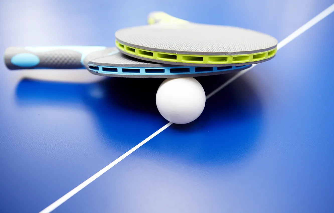 Фото обои Table, tennis, ball, racquet, Table tennis
