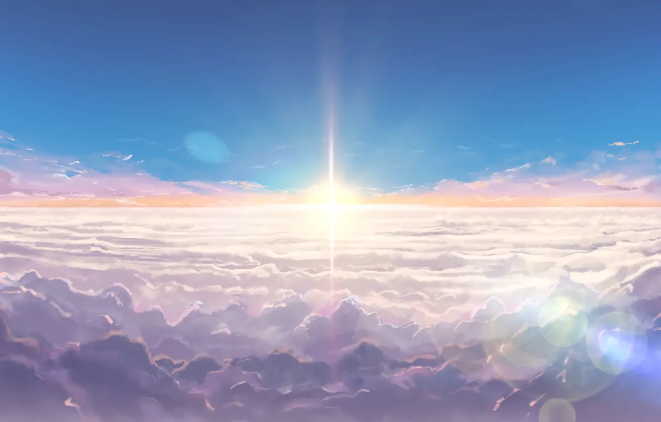 Фото обои небо, облака, восход, аниме, арт, Kimi no Na wa, Твоё имя