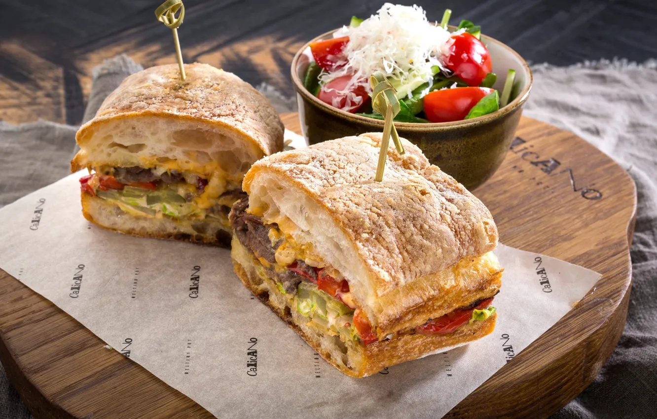 Фото обои бутерброд, овощи, сэндвич, начинка