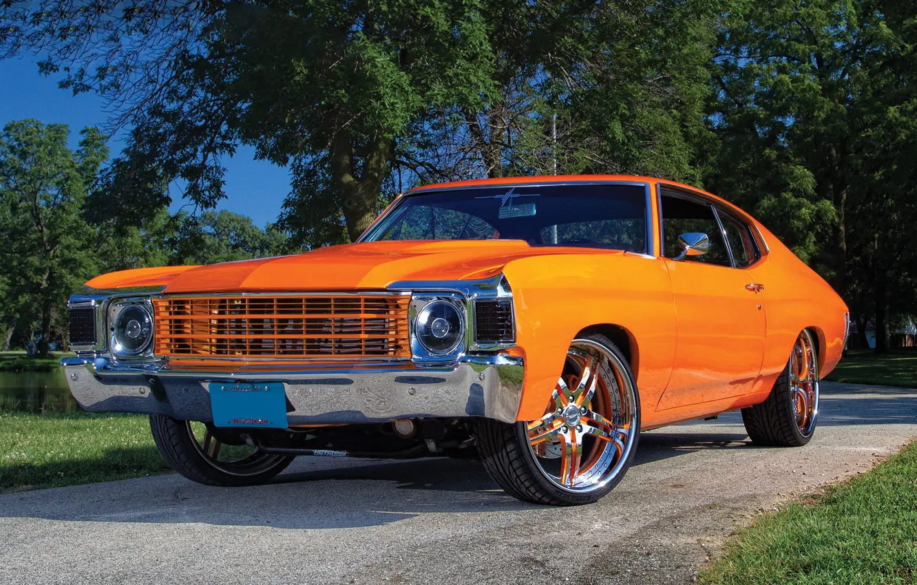 Фото обои wallpaper, orange, chevy chevelle