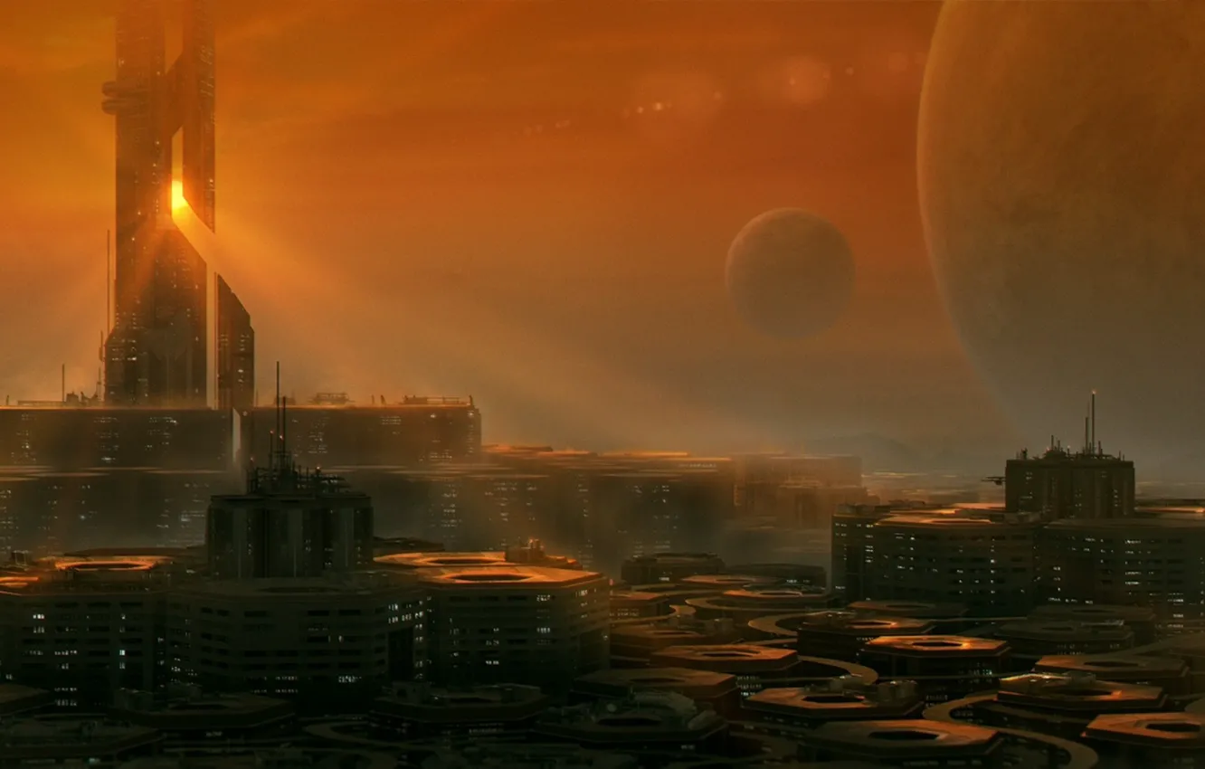 Фото обои city, future, art, planet, Sci-Fi