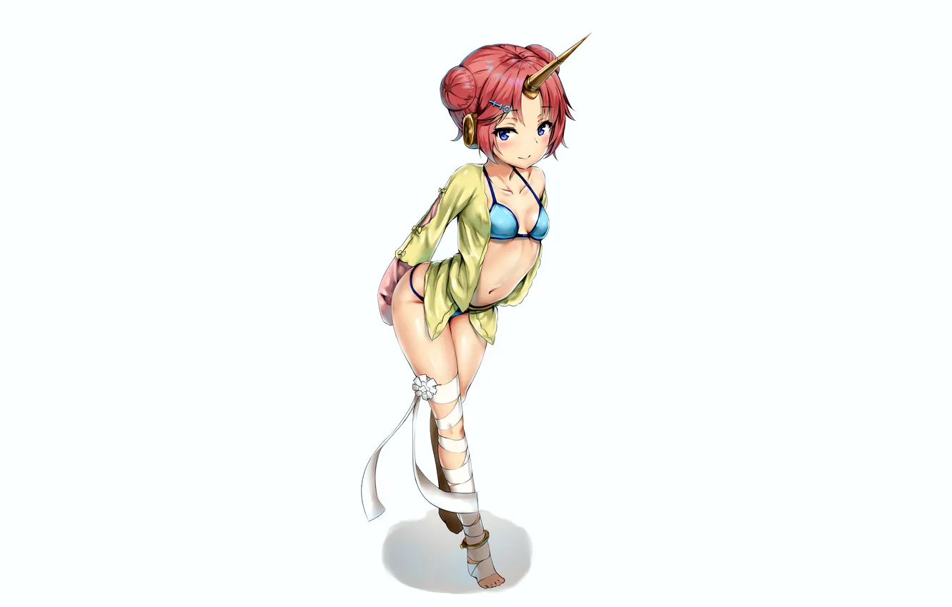 Фото обои girl, sexy, lingerie, pantsu, bra, cleavage, panties, red hair