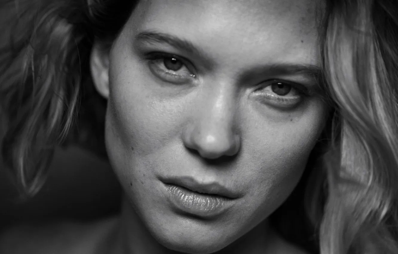Фото обои actress, portrait, Léa Seydoux, black white