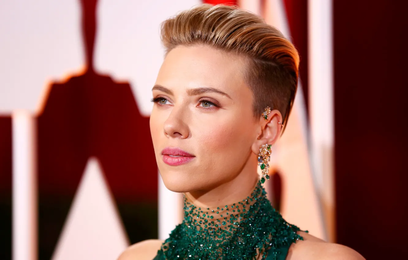 Фото обои взгляд, лицо, поза, портрет, макияж, актриса, Scarlett Johansson, певица