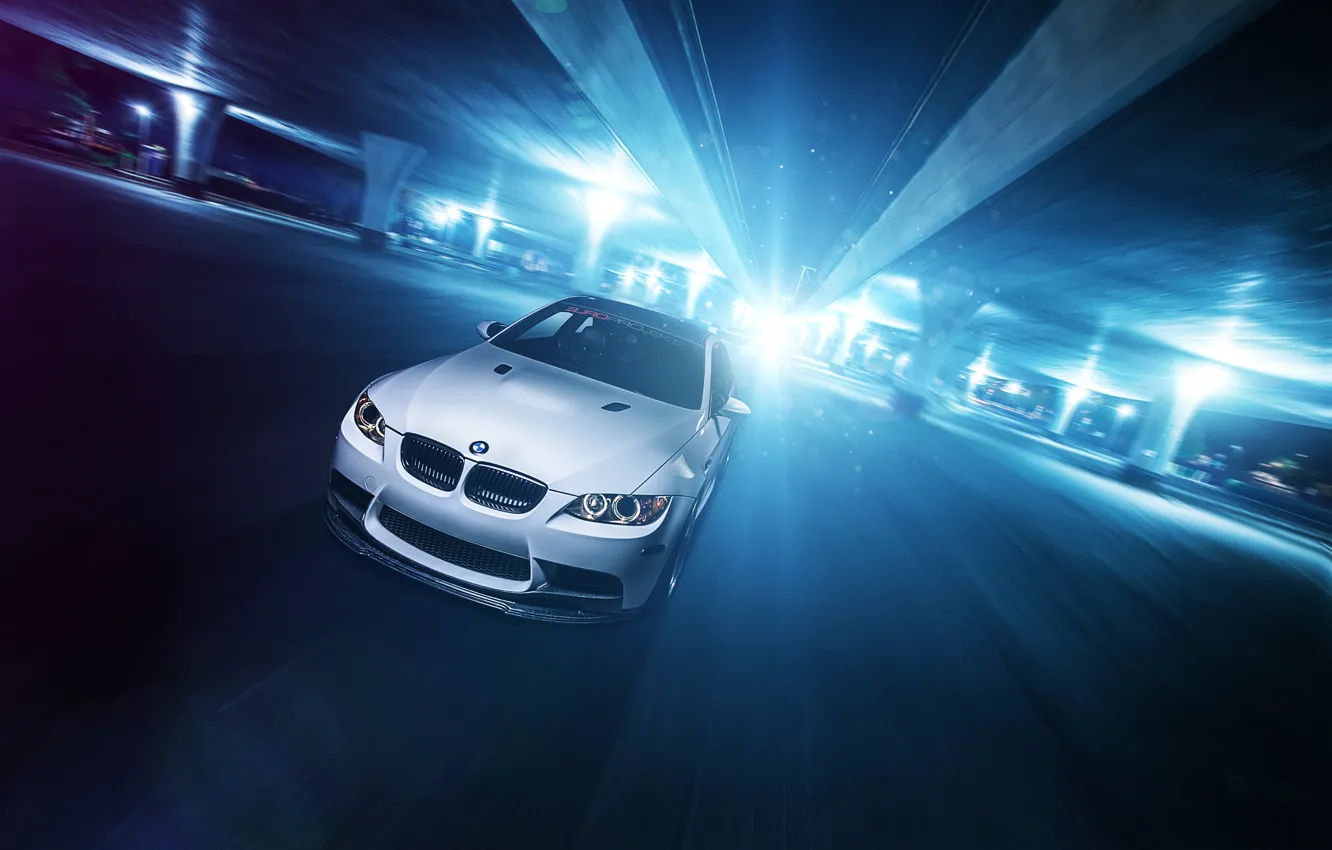Фото обои белый, блики, бмв, BMW, перед, white, front, E92