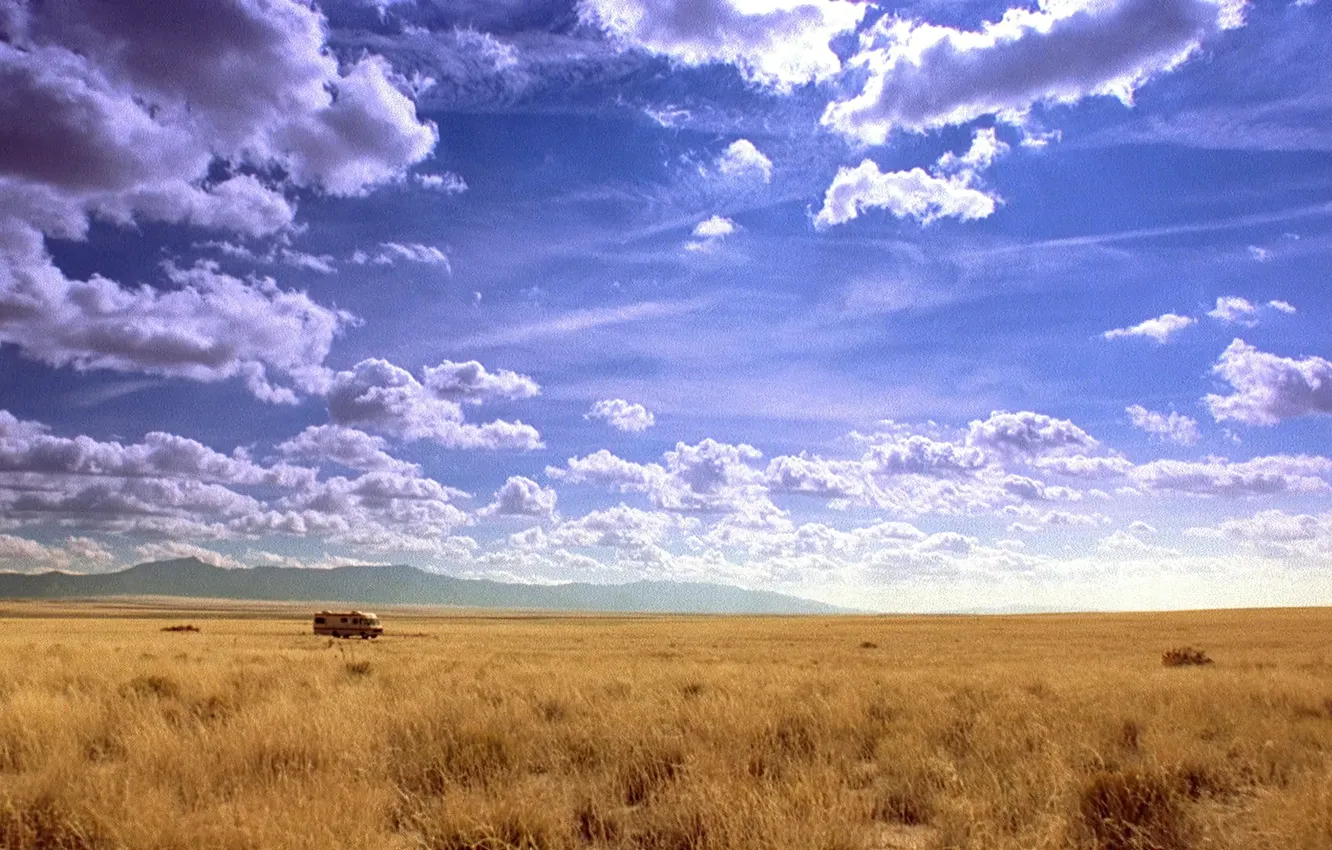 Фото обои Clouds, Sky, Breaking Bad, Trailer, New Mexico, AMC, Desert, Albuquerque
