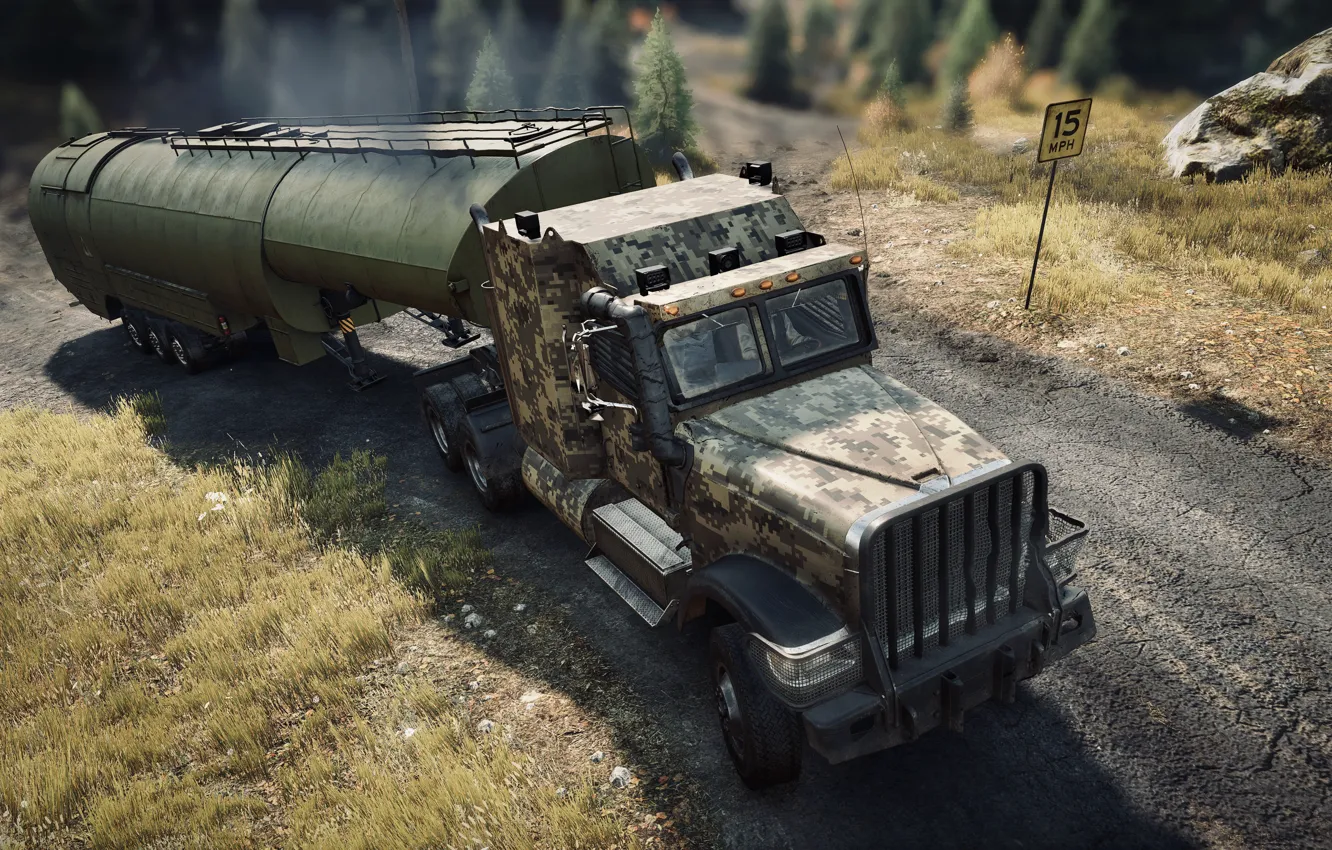 Фото обои HDR, Truck, Game, Trees, Michigan, UHD, Xbox One X, Photography by Tom