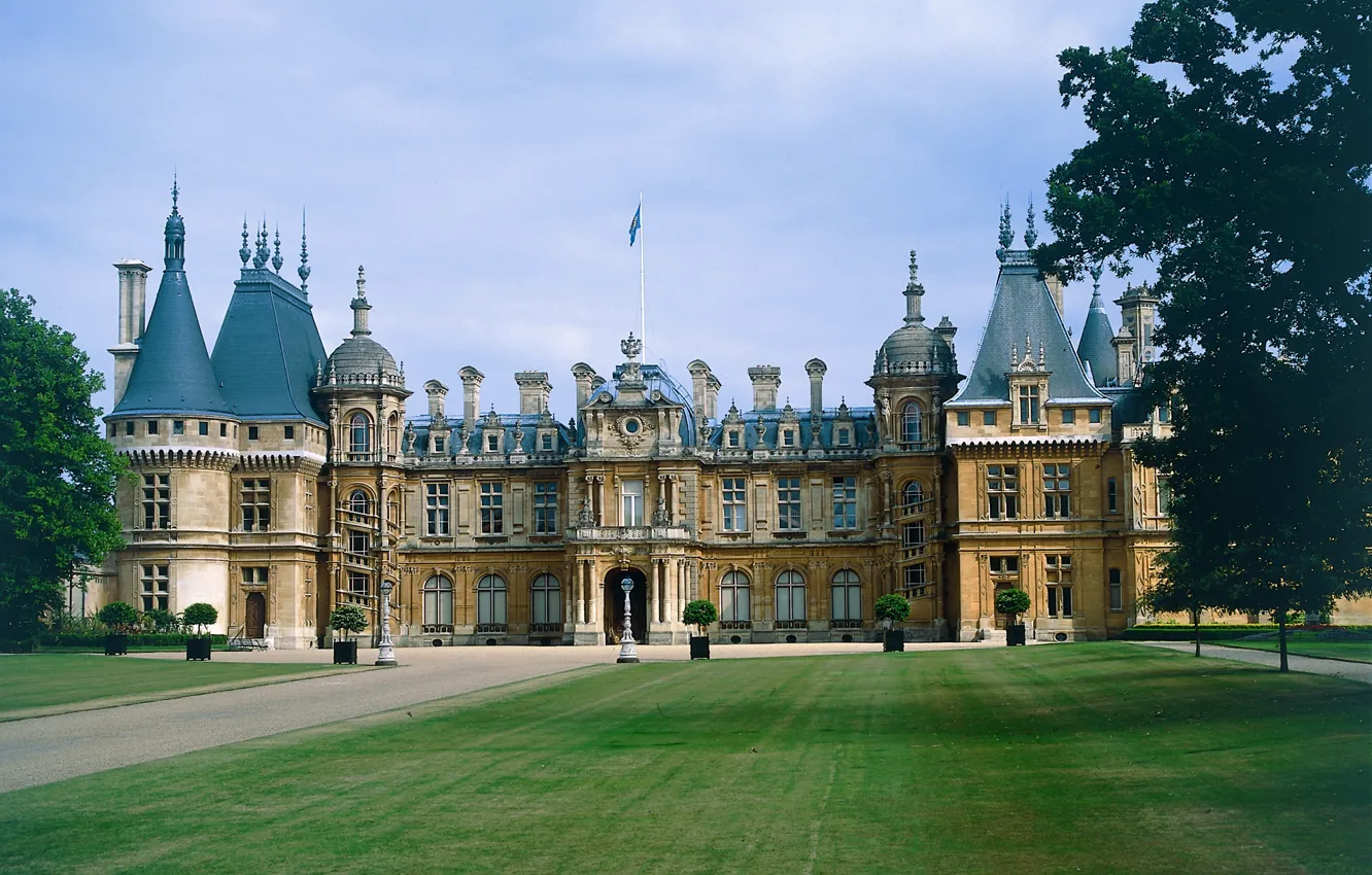 Фото обои газон, Англия, дворец, Woodstock, Blenheim Palace