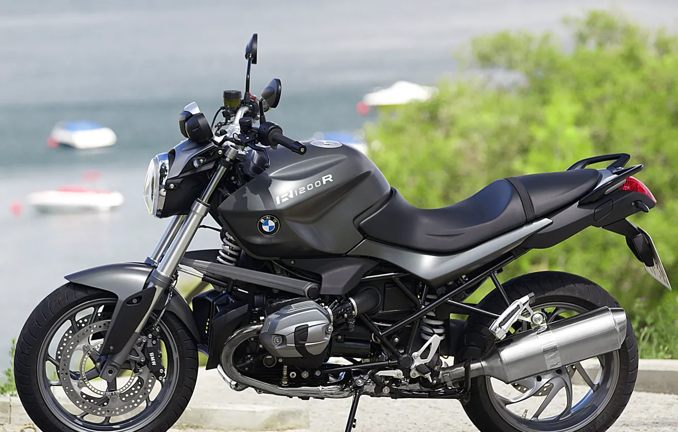 Фото обои море, байк, Bmw R 1200R