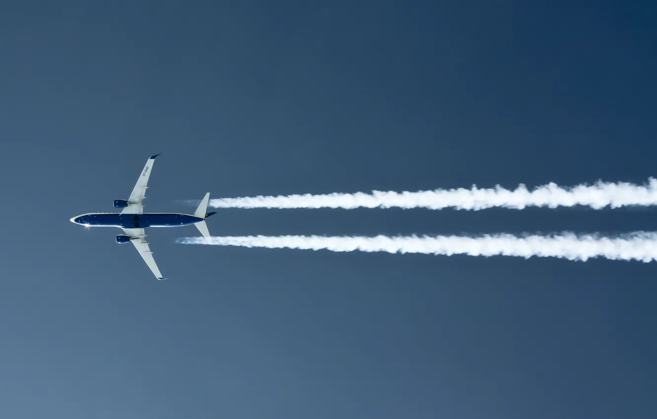 Фото обои небо, самолет, дымовой след