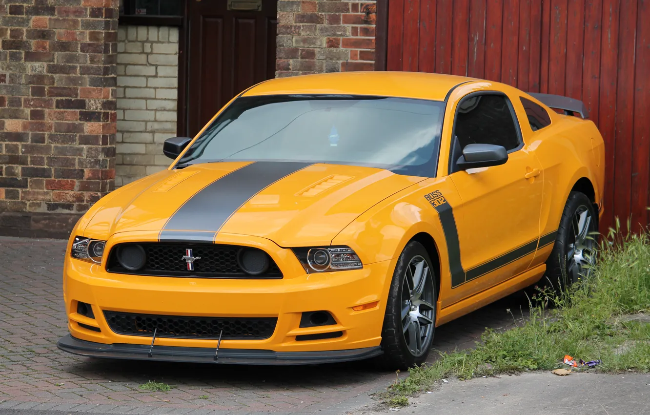 Фото обои mustang, ford, yellow, 302, boss