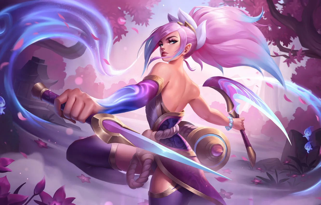 Фото обои Spirit, blossom, Akali
