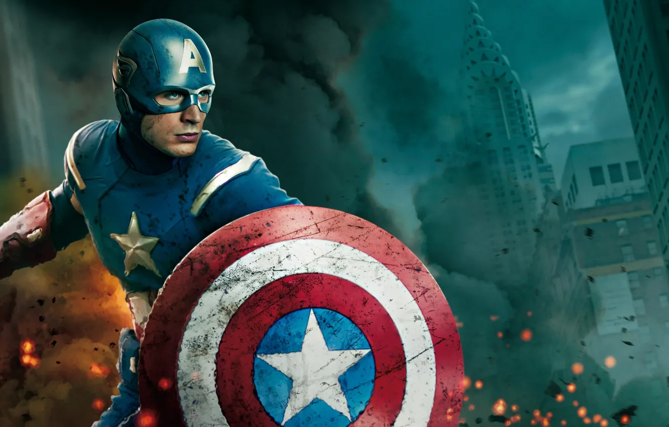 Фото обои маска, герой, Капитан Америка, Captain America, Мстители, The Avengers