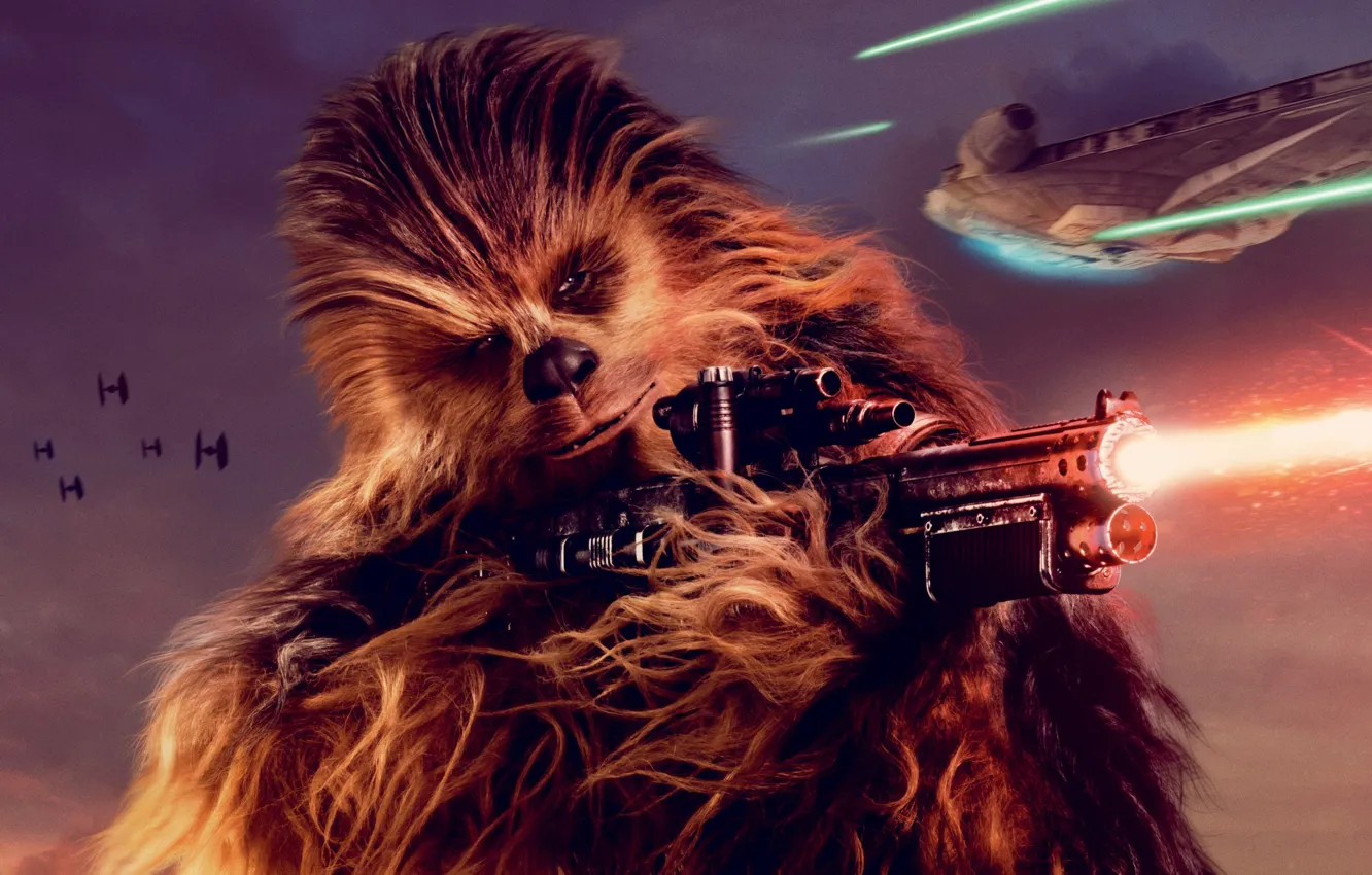 Фото обои Звездные войны, световой меч, космический корабль, Han Solo, Хан Соло, Чубакка, Chewbacca, Solo: A Star …