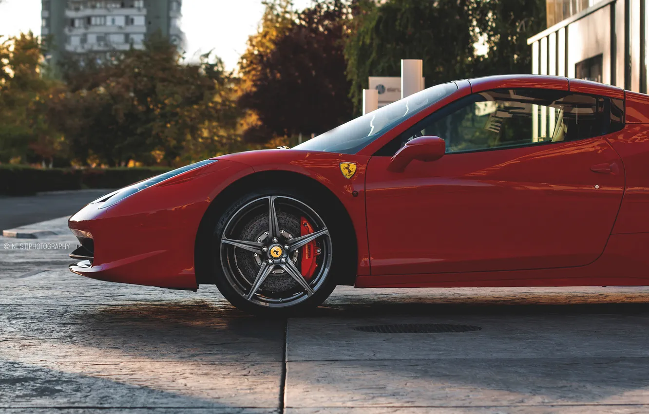 Фото обои Ferrari, 458, Front, Spyder