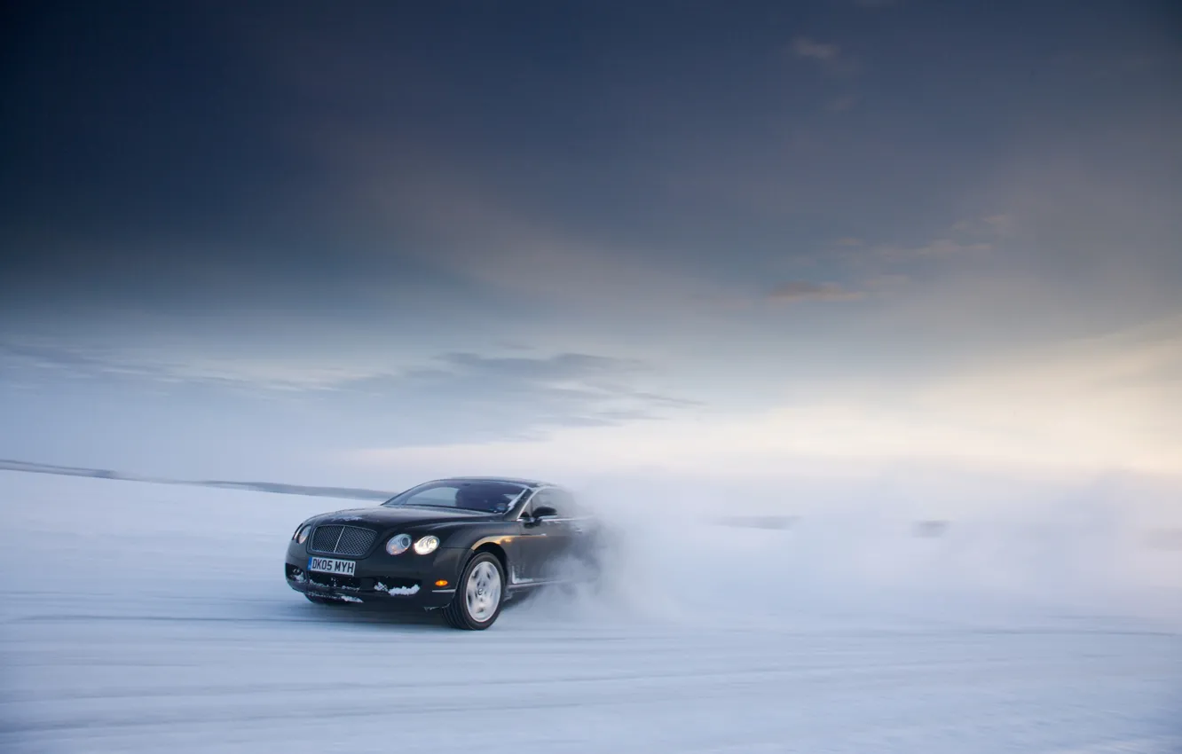 Фото обои зима, фон, Bentley, Continental GT