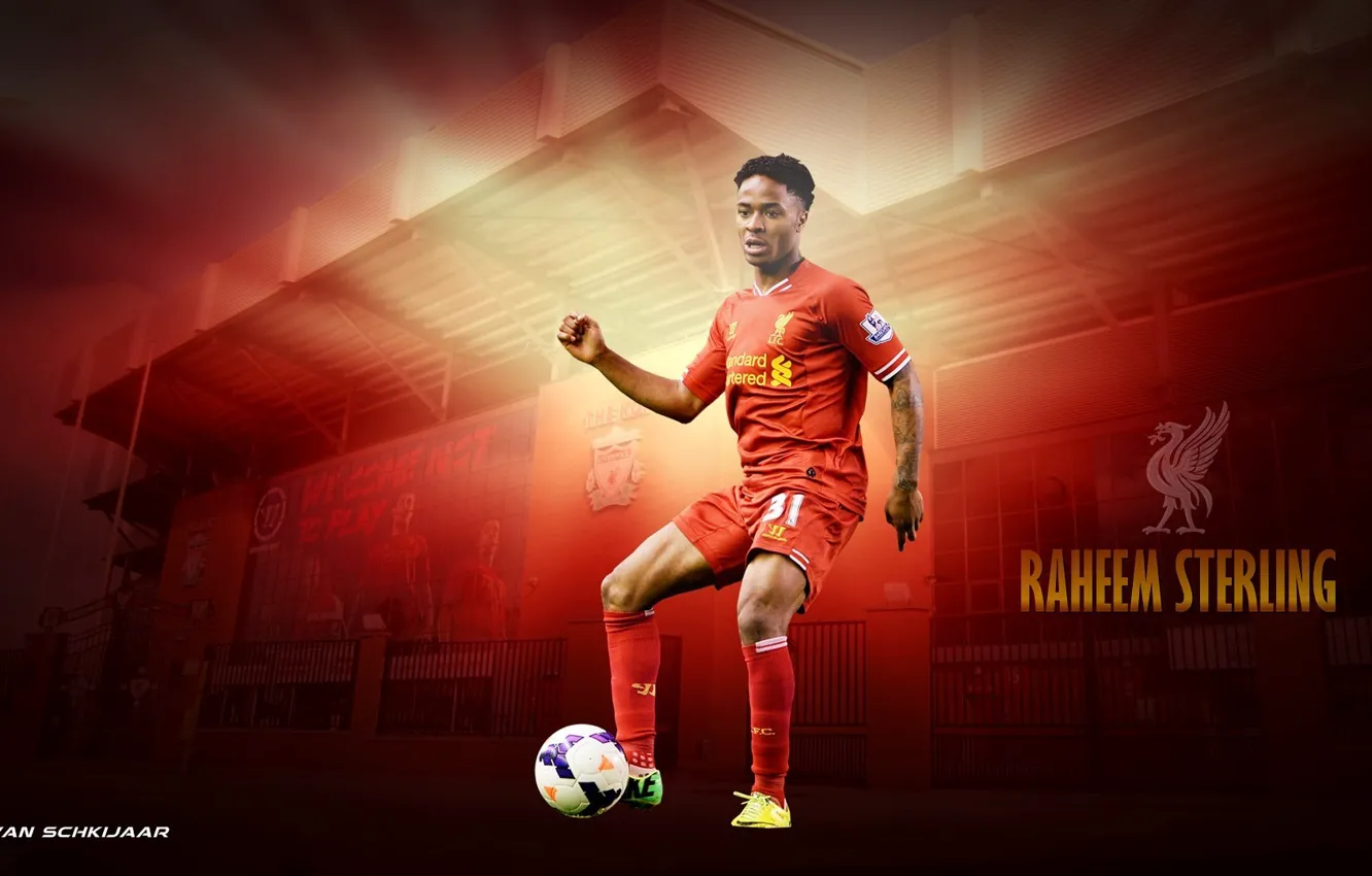Фото обои Liverpool, Raheem Sterling, footbol