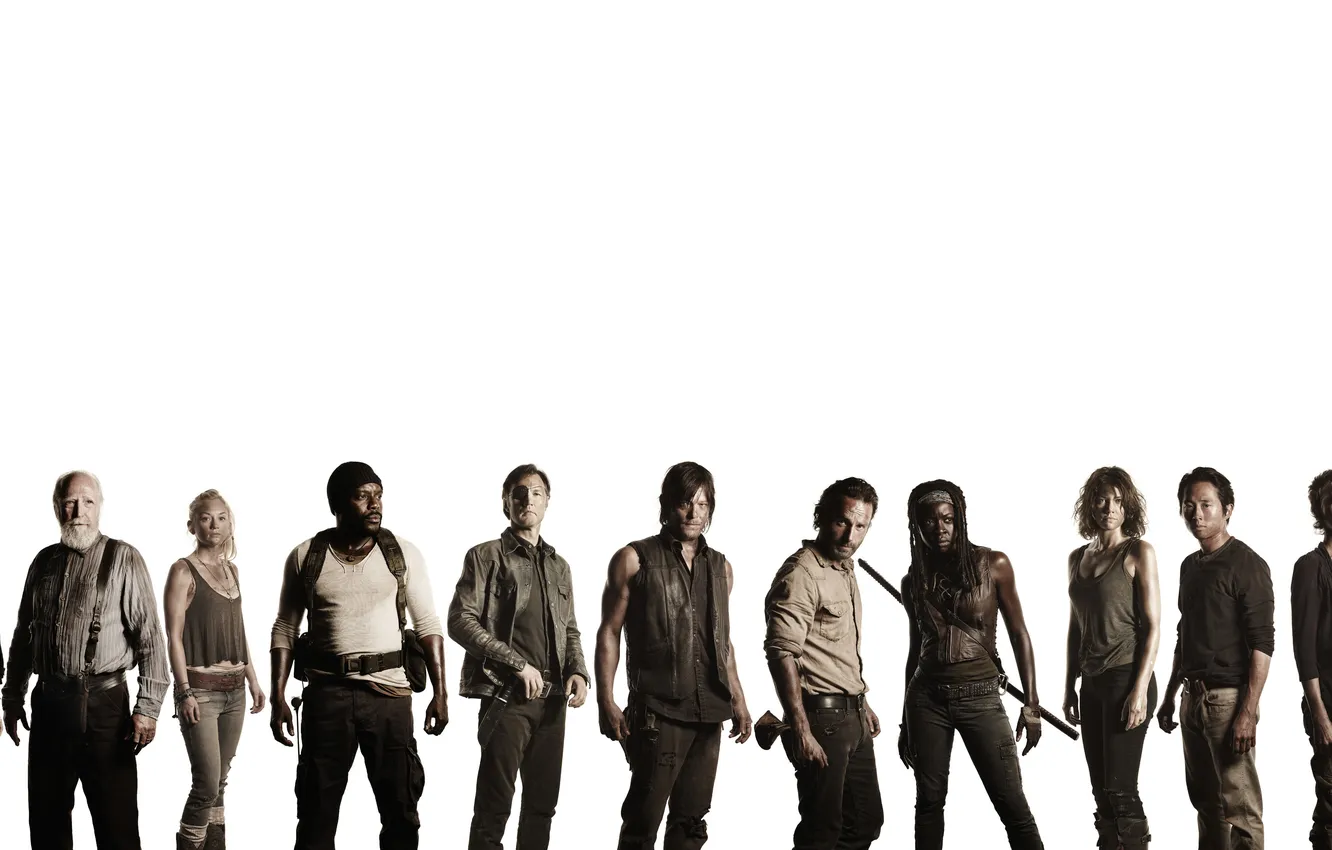 Фото обои белый фон, сериал, персонажи, ужасы, TV Series, Ходячие мертвецы, Walking Dead