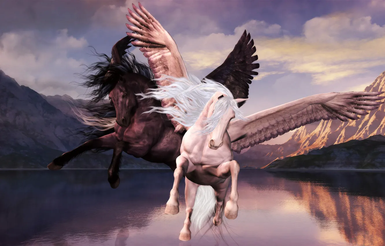 Фото обои Pegasus, Greek, fable, methology