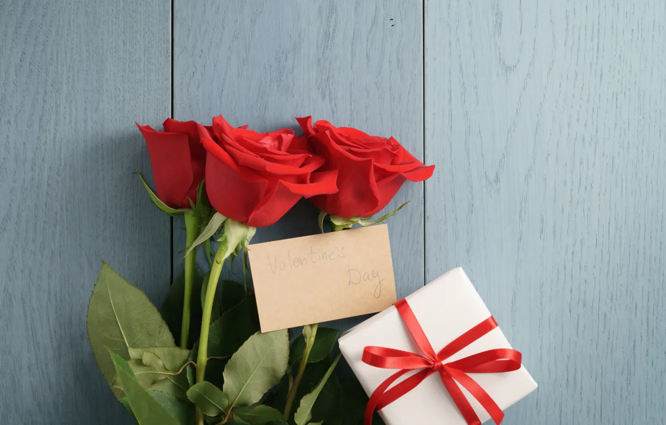 Фото обои букет, red, romantic, Valentine's Day, gift, roses, красные розы