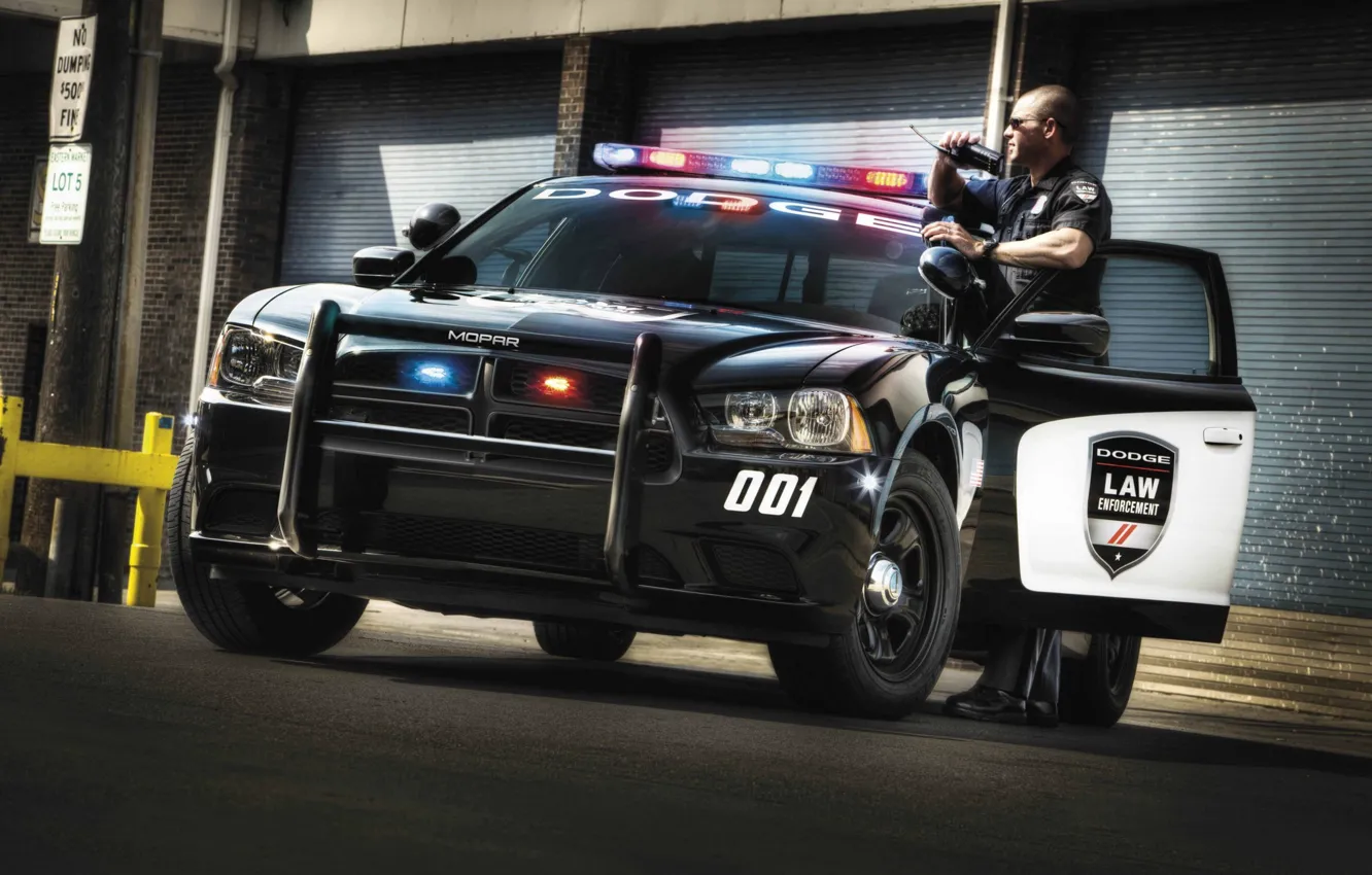 Фото обои полиция, Dodge, додж, Charger, чарджер, Law Enforcement, Pursuit, проблесковые маячки