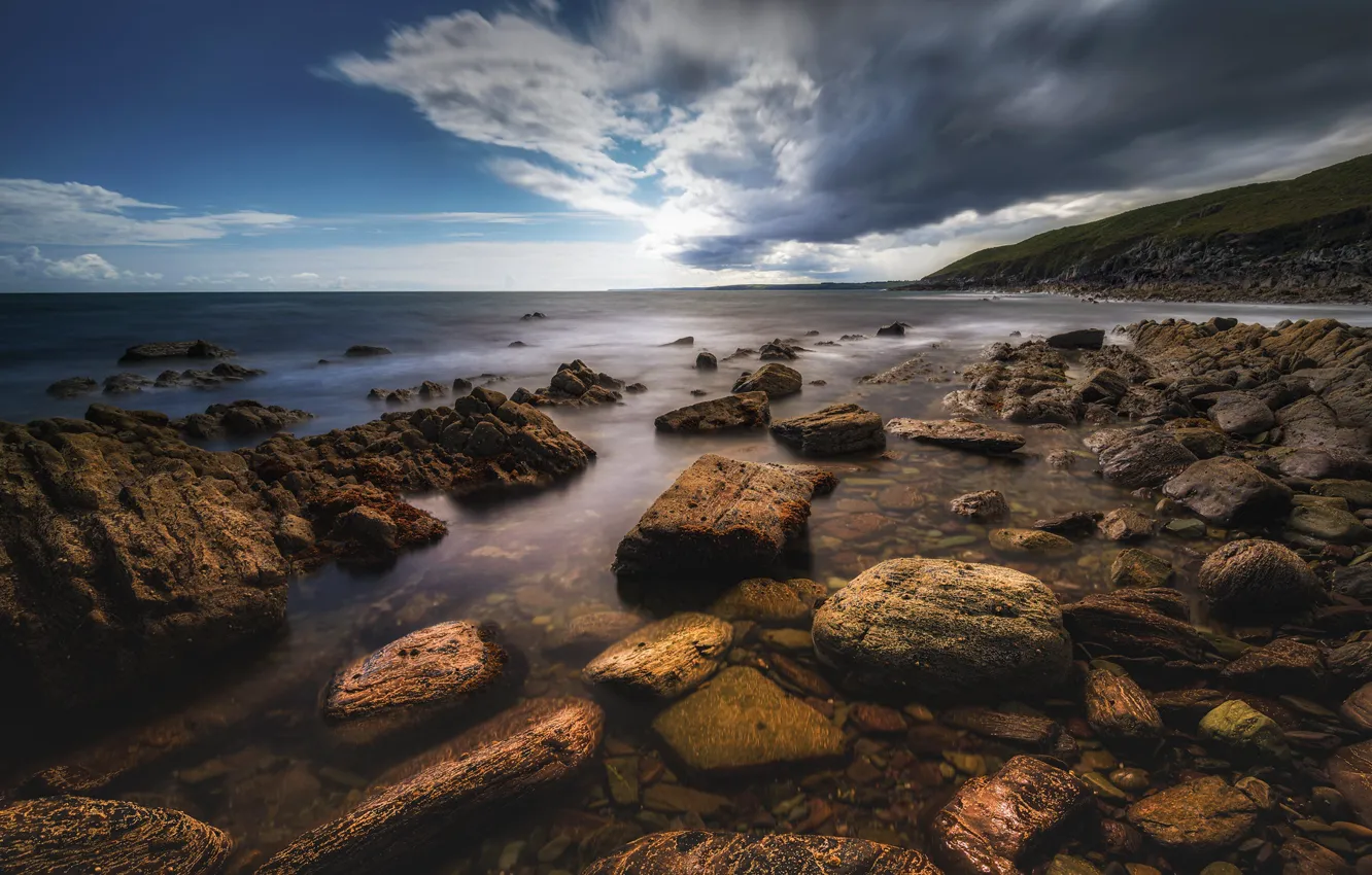 Фото обои камни, побережье, Ирландия
