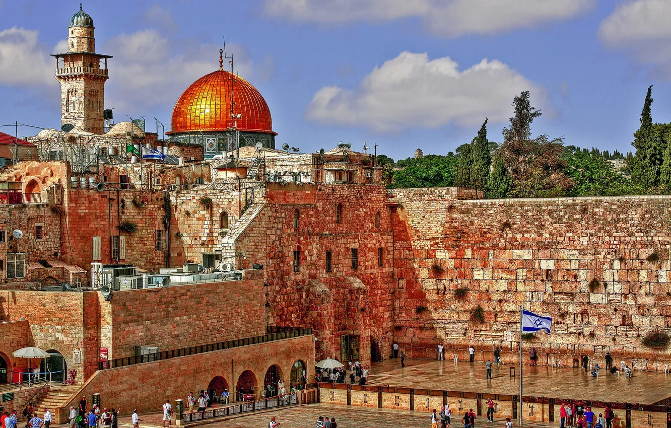 Фото обои небо, Иерусалим, Израиль, стена плача, хрАм