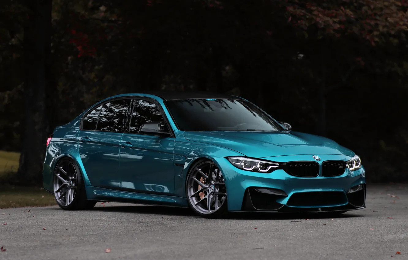 Фото обои BMW, Blue, Predator, F80, Sight, 3/4