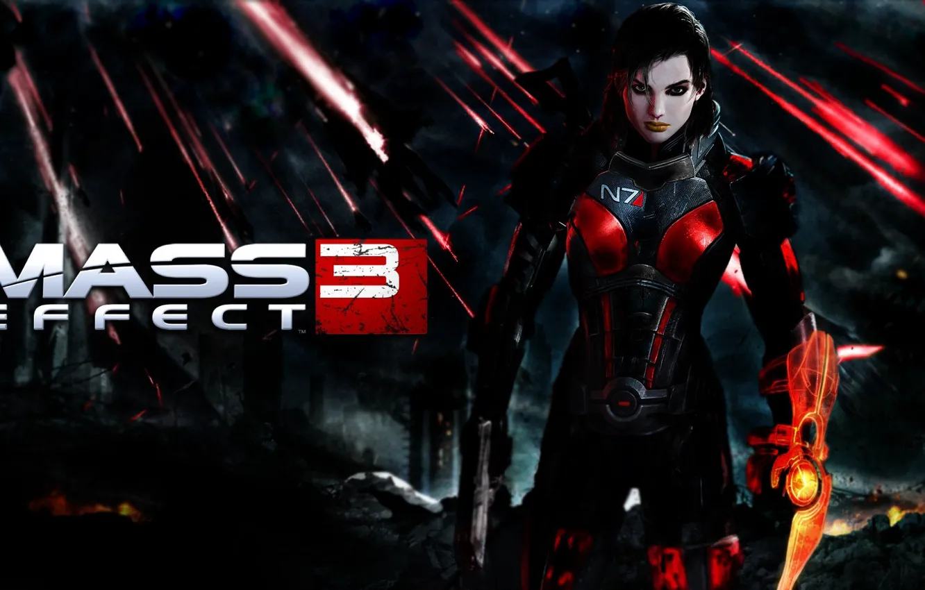 Фото обои броня, mass effect, фемШепард