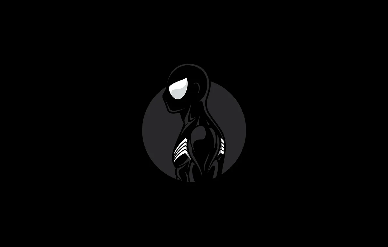 Фото обои минимализм, комиксы, minimalism, Marvel, comics, тёмный фон, Spiderman, Марвел
