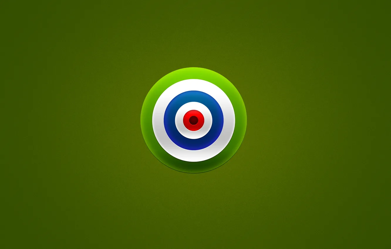 Фото обои зеленый, круг, минимализм, мишень