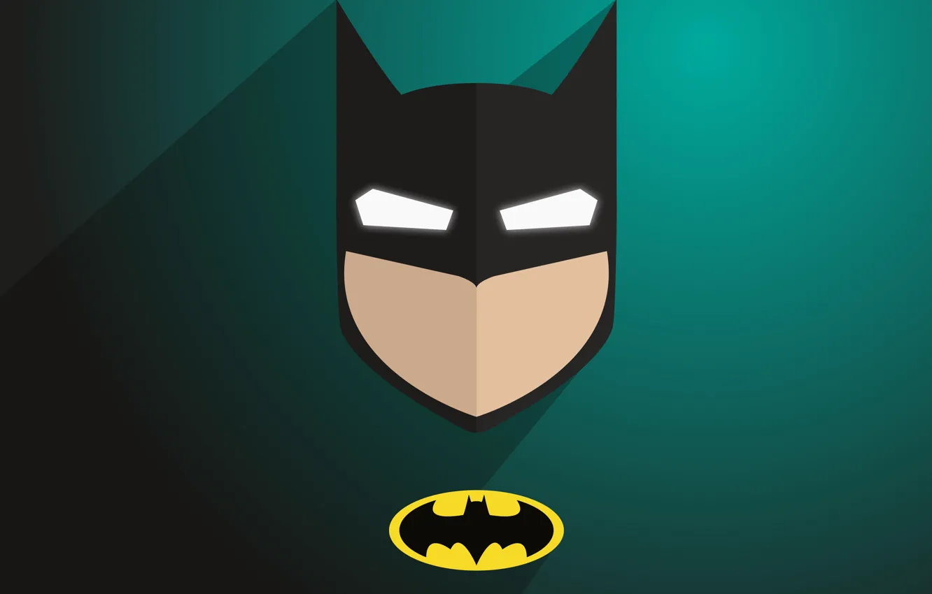 Фото обои logo, Batman, minimalism, comics, digital art, artwork, mask, superhero