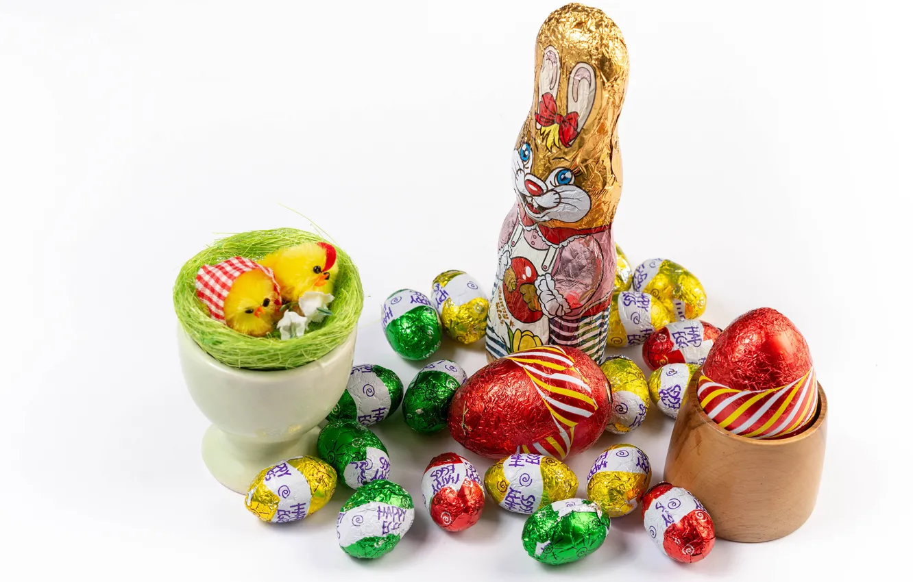 Фото обои яйцо, заяц, конфеты, Пасха, Easter