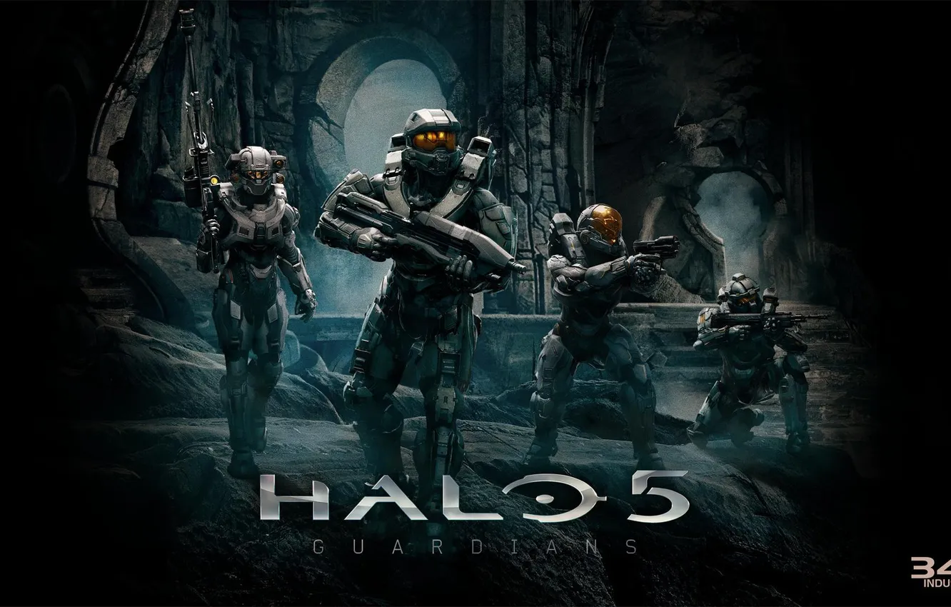 Фото обои солдаты, Master Chief, Halo 5: Guardians, Spartan Blue Team