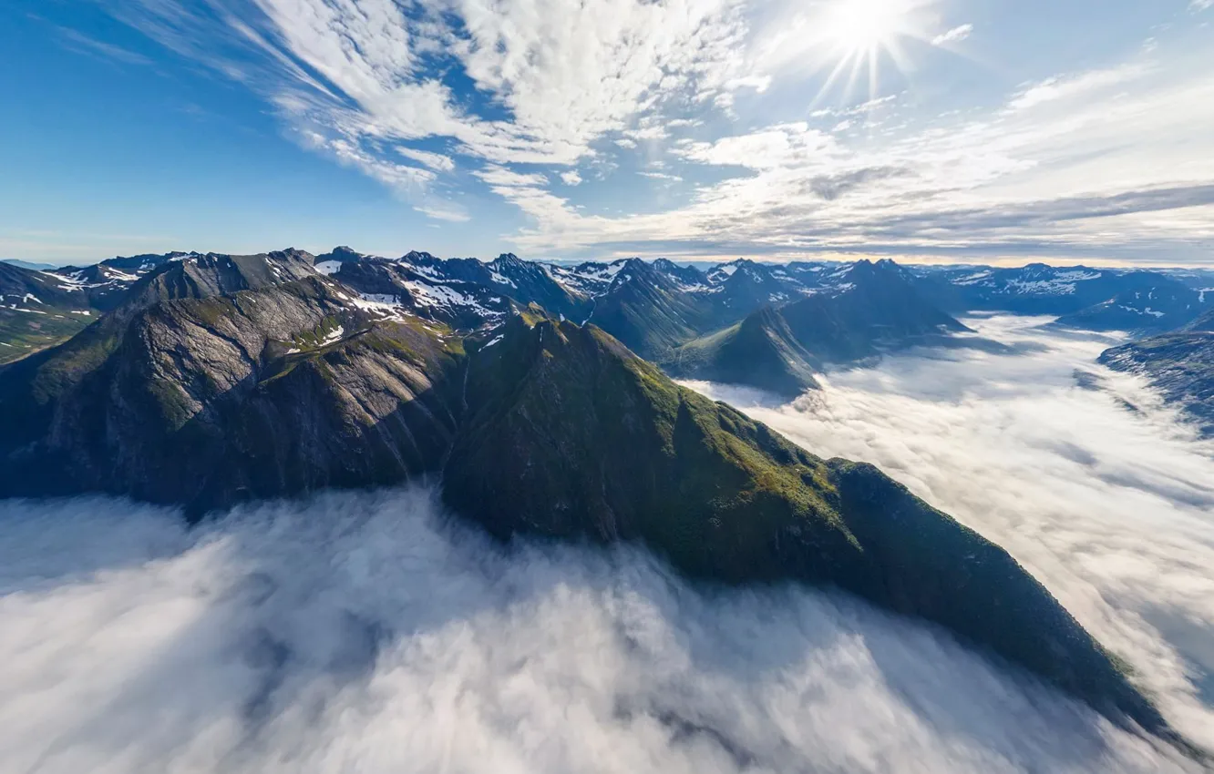 Фото обои облака, горы, природа, Норвегия