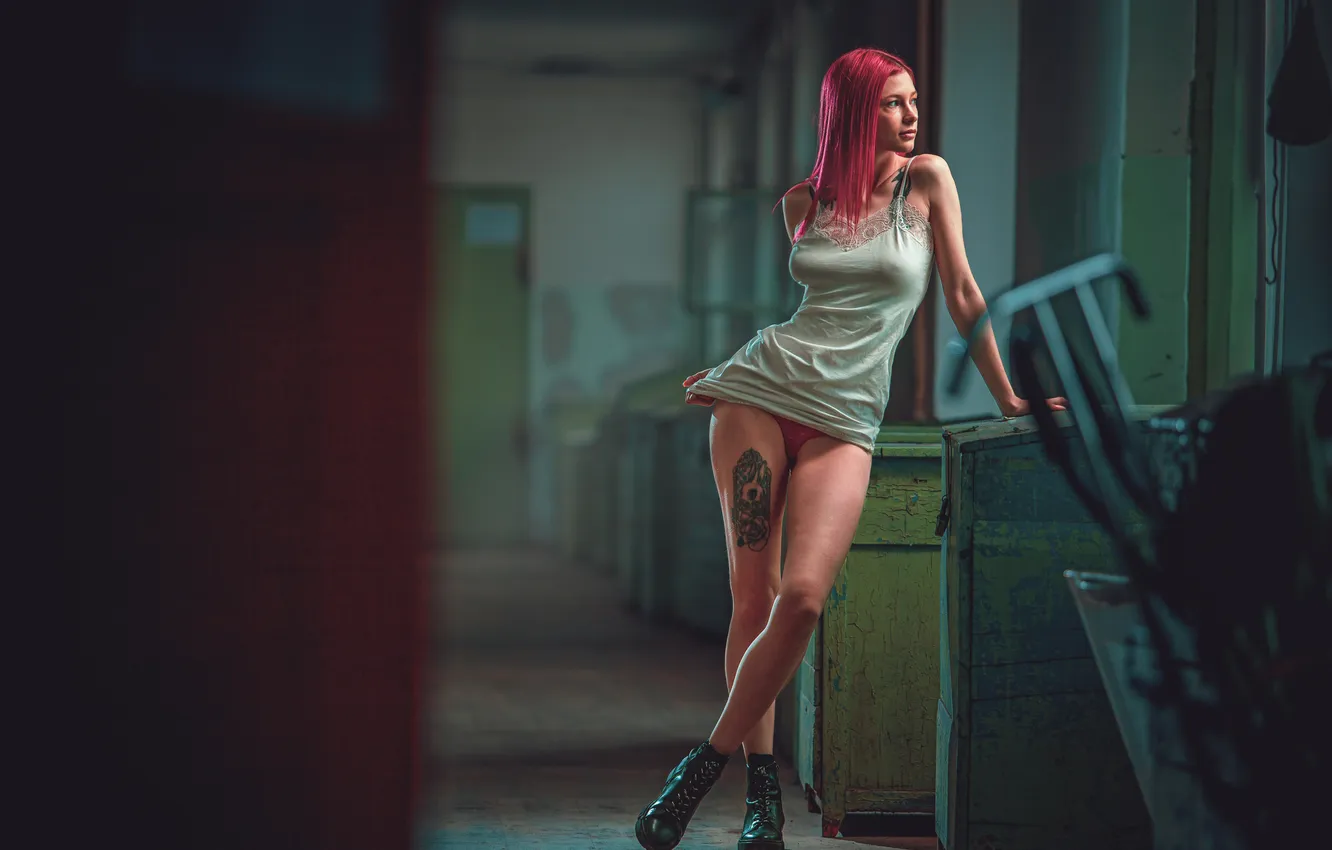 Фото обои girl, pretty, tattoo, cute